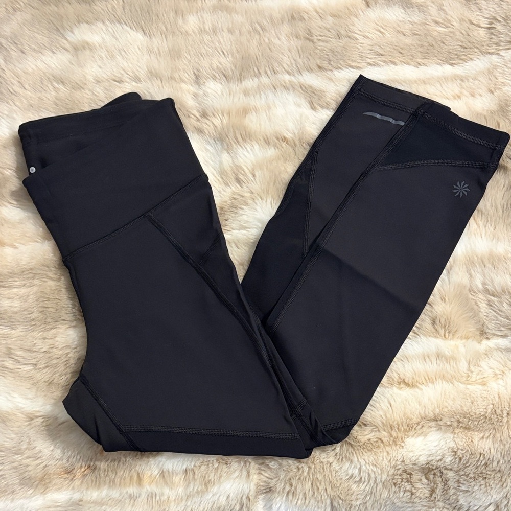 Athleta Black Stealth Mesh 7/8 leggings